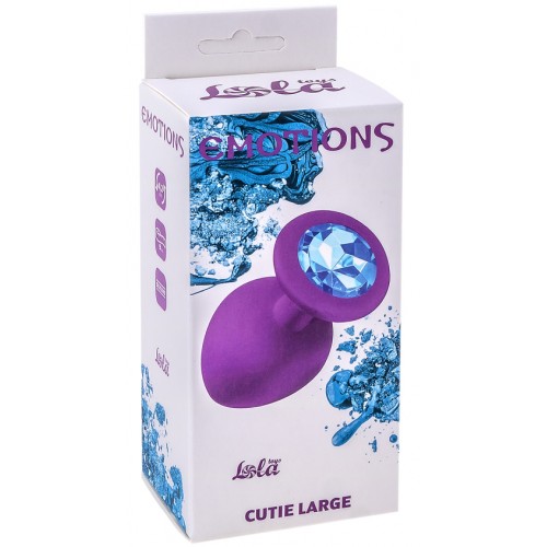 Анальная пробка Emotions Cutie Large Purple Light Blue Crystal