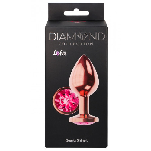 Анальная пробка Diamond Quartz Shine L розовое золото