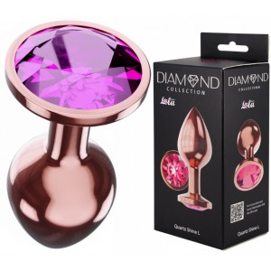 Анальная пробка Diamond Quartz Shine L розовое золото