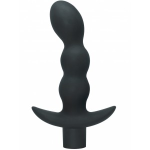 Анальный стимулятор с 7 режимами вибрации серого цвета (иной угол)