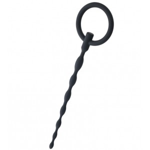 Уретральный плаг Black & Red by TOYFA, силикон, чёрный, 16 см (иной угол)