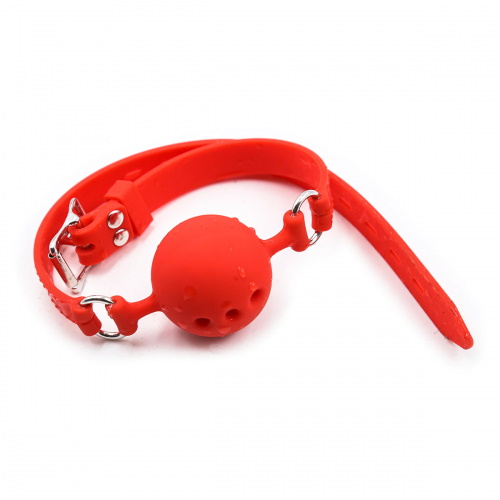 Силиконовый дышащий кляп-шар red L