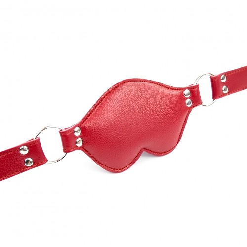 Кляп-фаллос силиконовый на красном ремешке