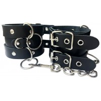 Широкие черные наручники с двойным фиксатором