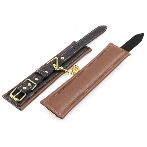 БДСМ наручники черные из натуральной кожи