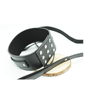 Черный ошейник поводком (иной угол)