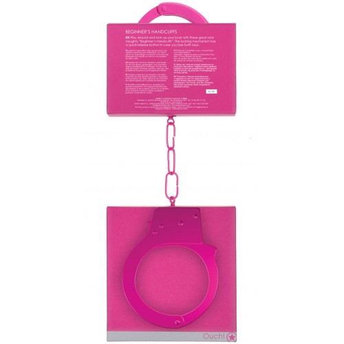 Розовые металлические наручники Ouch Beginners Handcuffs