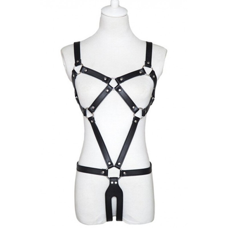 Потрясающая черная сбруя на ремешках