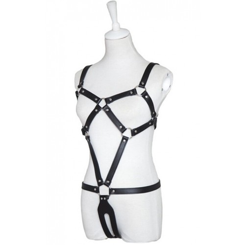 Потрясающая черная сбруя на ремешках