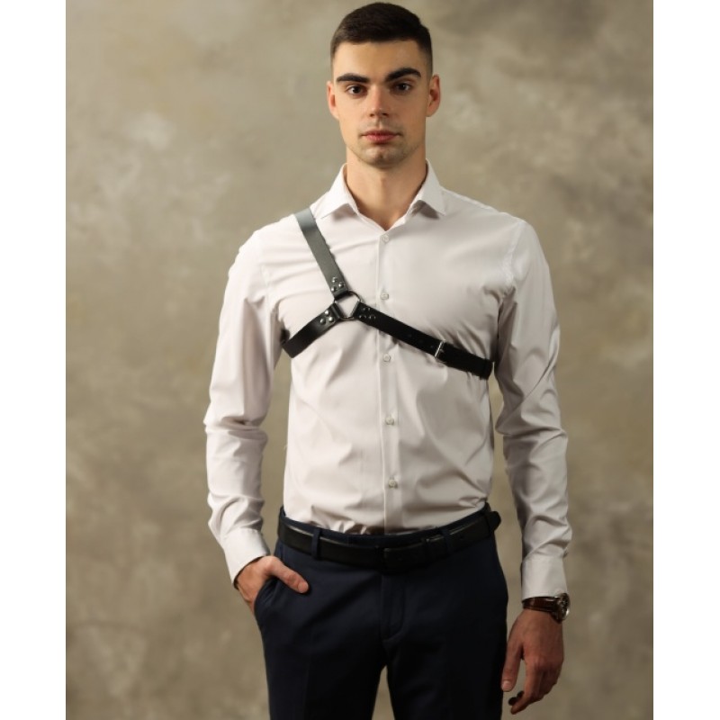 Брутальная БДСМ сбруя для мужчин через одно плечо с заклепками