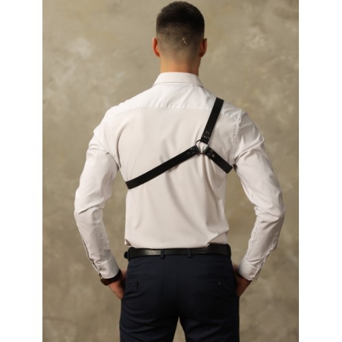 Брутальная БДСМ сбруя для мужчин через одно плечо с заклепками