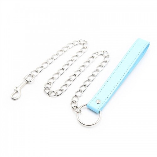 Ошейник розово-голубой на цепочке