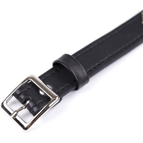 Классический черный ошейник с металлическими ромбами Notabu