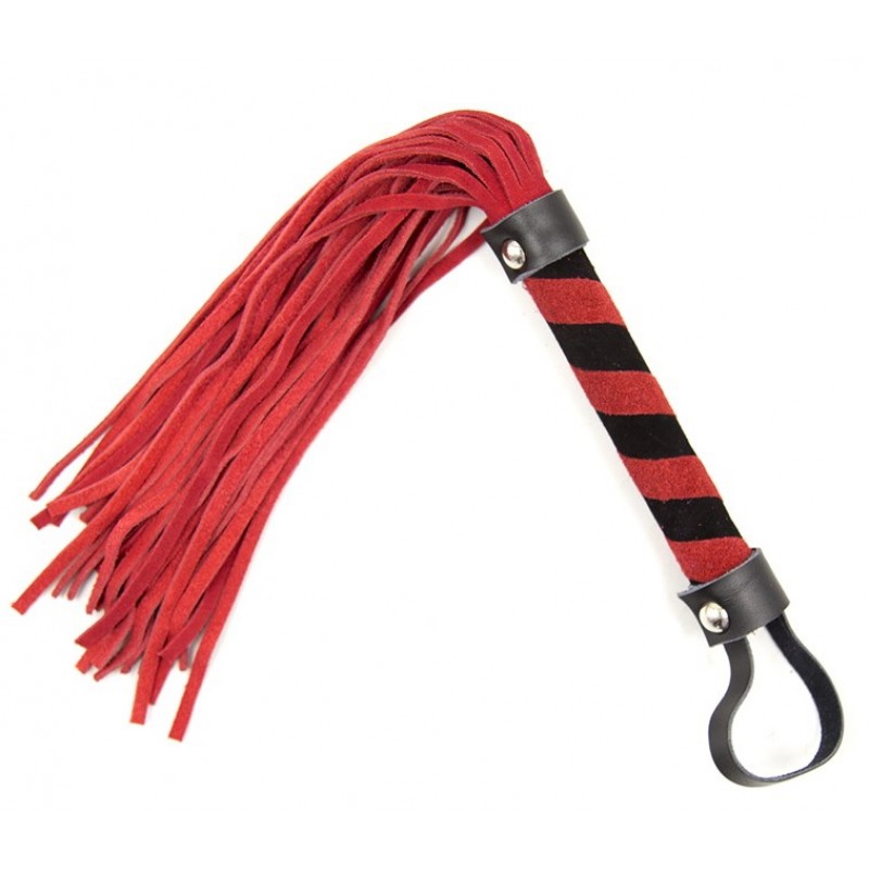 Красно-черная плеть из замши 40 см