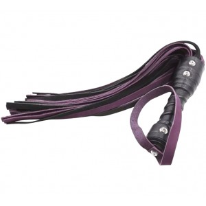 Черно-фиолетовая плеть из натуральной кожи 56 см (иной угол)