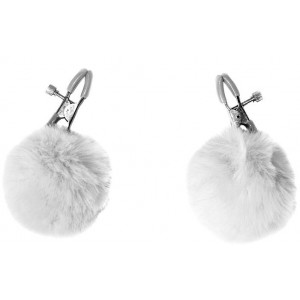 Зажимы для сосков с белым мехом (иной угол)