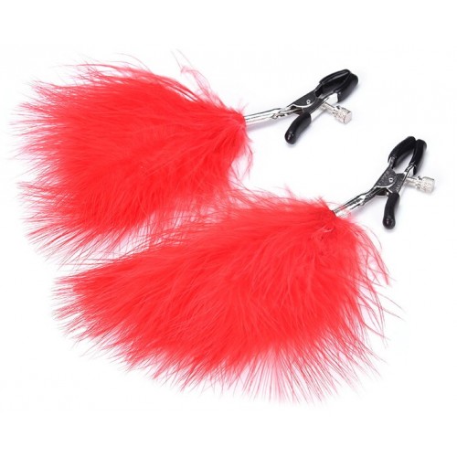 Зажимы с красным пушком