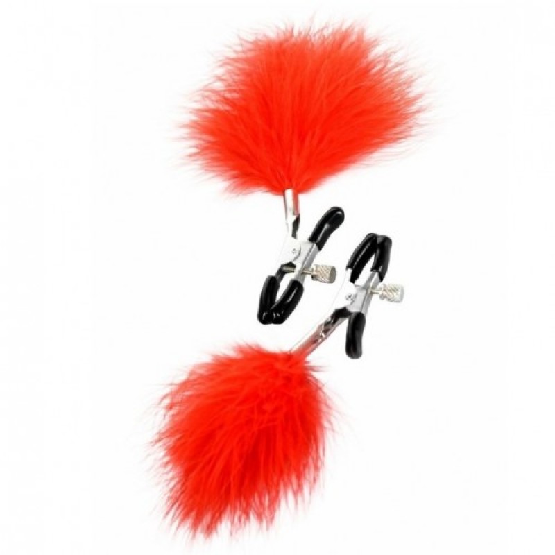 Зажимы с красным пушком