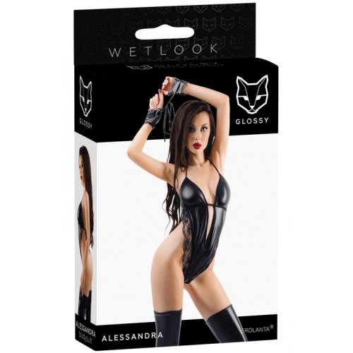 Боди Glossy Alessandra из материала Wetlook, S