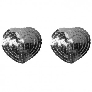 Пэстисы-сердечки Burlesque Rand серебристые (иной угол)