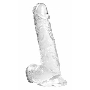 Прозрачный фаллоимитатор с мошонкой Intergalactic Oxygen (иной угол)