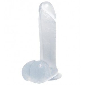 Фаллоимитатор на присоске прозрачный (иной угол)