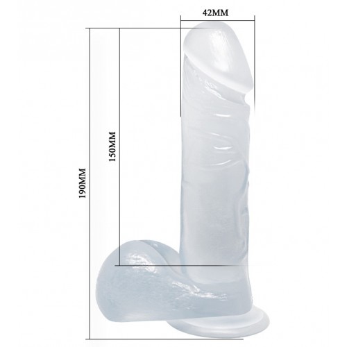 Фаллоимитатор на присоске прозрачный