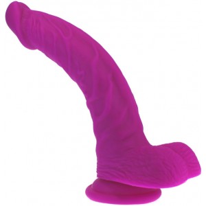 Фаллоимитатор пурпурный  из медицинского силикона (иной угол)