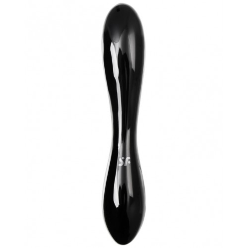 Двусторонний фаллоимитатор Satisfyer Dazzling Crystal 1, стекло, черный, 18,5 см