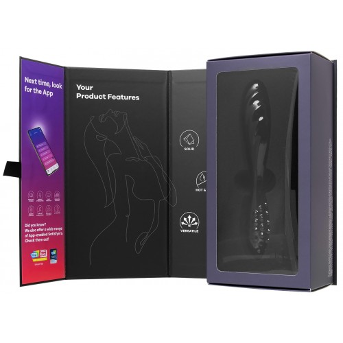Двусторонний фаллоимитатор Satisfyer Dazzling Crystal 1, стекло, черный, 18,5 см