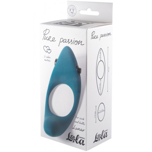 Эрекционное кольцо с двойной вибростимуляцией Pure Passion Lunar Green