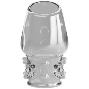 Рельефная насадка на пенис с открытой головкой Pretty Love Matias прозрачная (иной угол)