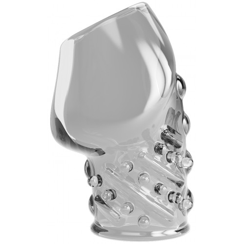 Рельефная насадка на пенис с открытой головкой Pretty Love Matias прозрачная
