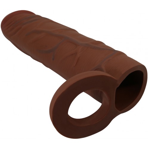 Удлиняющая насадка с креплением под мошонку Pretty Love Kaile мулат + 2,5 см