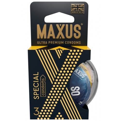 Презервативы в пластиковом кейсе Maxus №3 Air Special точечно-ребристые с обильной смазкой