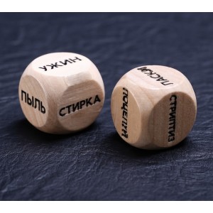 Кубик деревянный «Шаловливые дела», 2 шт. (иной угол)