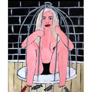 Картина Сижу в клетке, ем конфетки