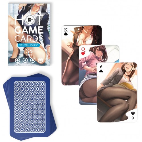 Эротические игральные карты Hot Game Cards Хентай Офис 36 карт 18+