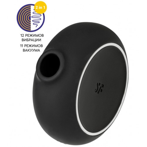Вакуумно-волновой стимулятор с вибрацией Satisfyer Pro To Go 3 черный