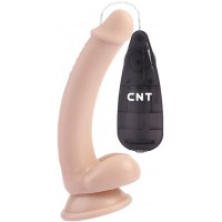 Реалистичный изогнутый вибратор с мошонкой CnT 20 см