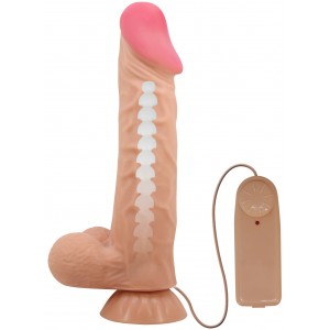 Реалистичный вибратор с эффектом двойной кожи телесный Pretty Love Sliding Skin Sadik 24 см (иной угол)