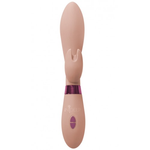 Вибратор с клиторальным стимулятором Indeep Leyla Beige