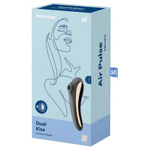 Вакуумно-волновой смарт-стимулятор Satisfyer Dual Kiss черный
