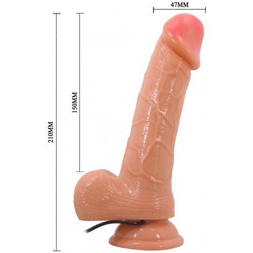 Реалистичный мульти-скоростной вибратор с ротацией Ken 21 см