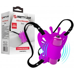 Клиторальный вибростимулятор-бабочка на ремешках Pretty Love Sloane