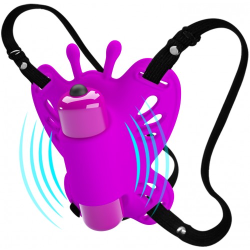 Клиторальный вибростимулятор-бабочка на ремешках Pretty Love Sloane