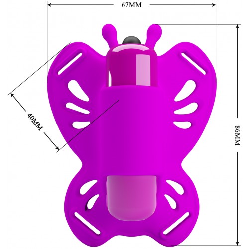 Клиторальный вибростимулятор-бабочка на ремешках Pretty Love Sloane