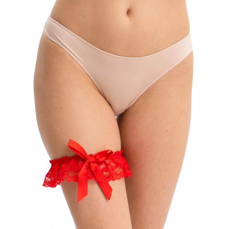 Подвязка кружевная красная