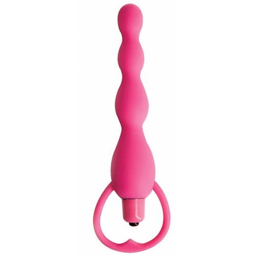 Розовая елочка с вибрацией Silicone Vibrating Bum Beads