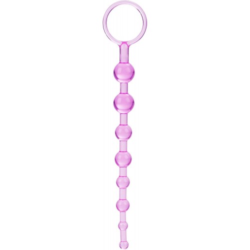 Розовая анальная цепочка First Time Love Beads